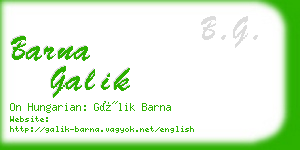 barna galik business card